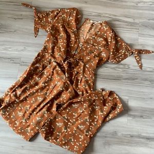Burnt Orange Floral Jumpsuit